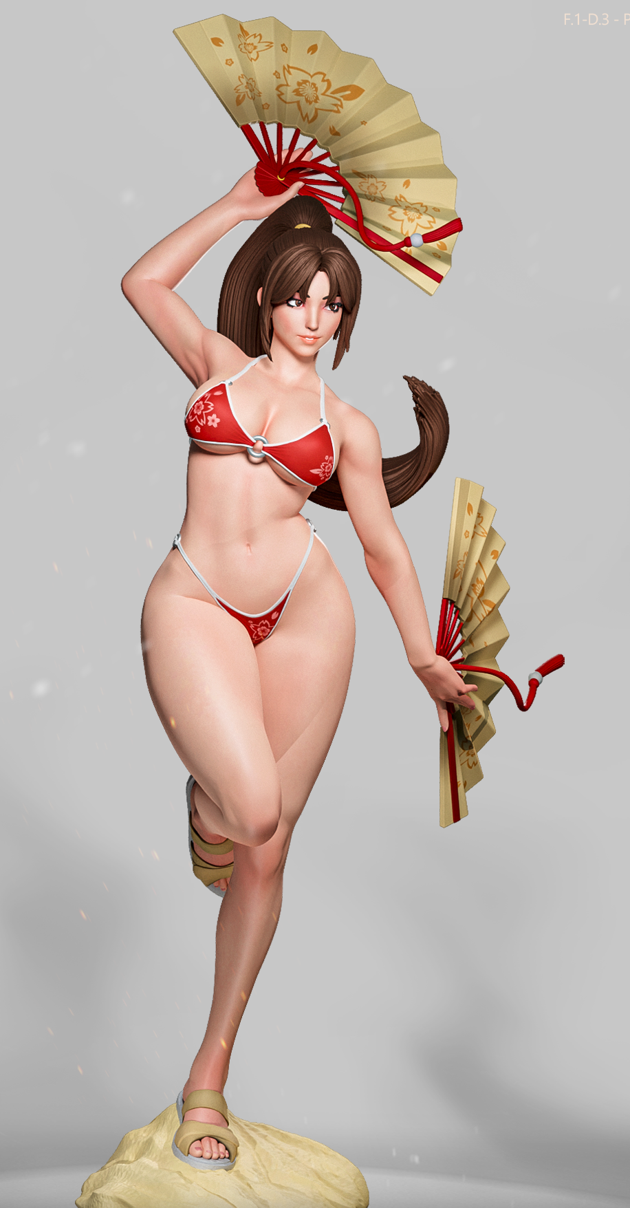 Mai Shiranui (Dress 3 Pose 2) Statue 3D-Printed Kit