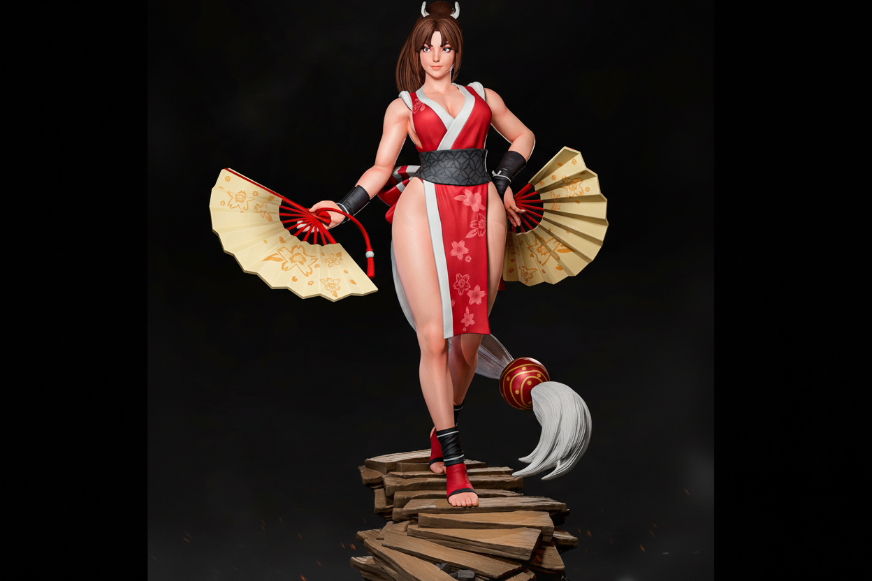 Mai Shiranui (Dress 1 Pose2) Statue 3D-Printed Kit