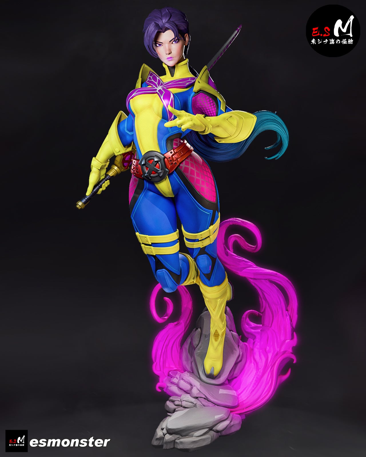 Psylocke (Pose 1) Statue 3D-Printed Kit