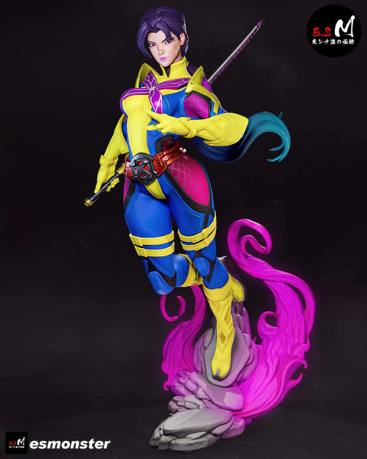 Psylocke (Pose 1) Statue 3D-Printed Kit