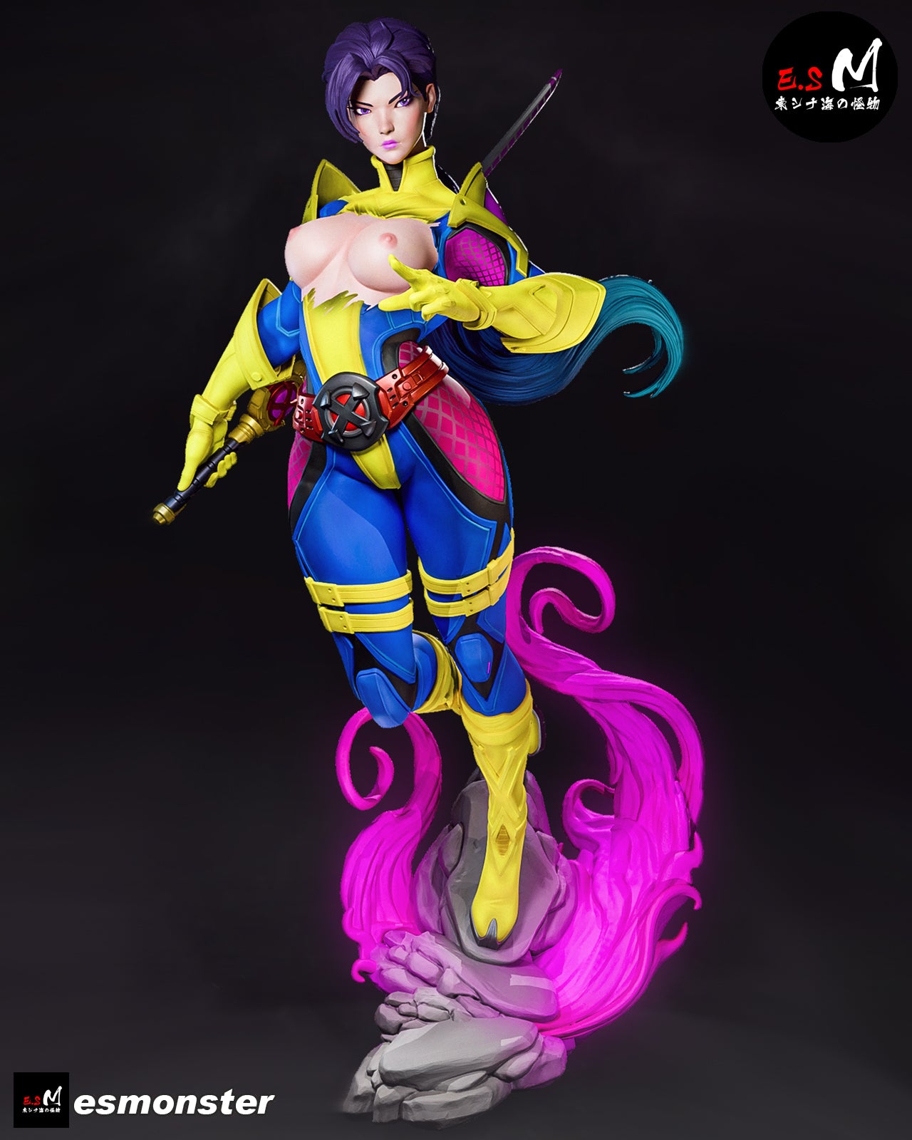 Psylocke (Pose 1) Statue 3D-Printed Kit