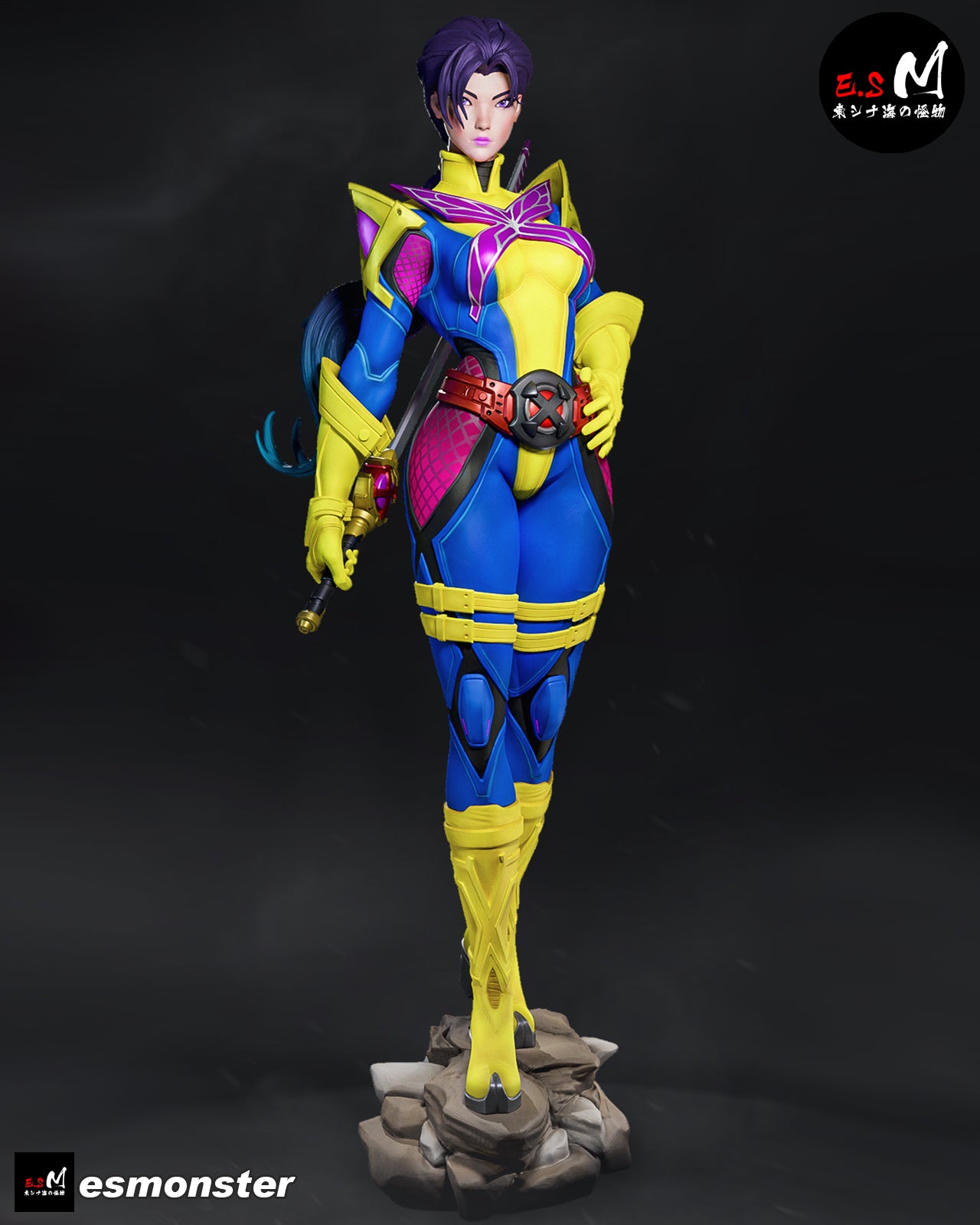 Psylocke (Pose 2) Statue 3D-Printed Kit