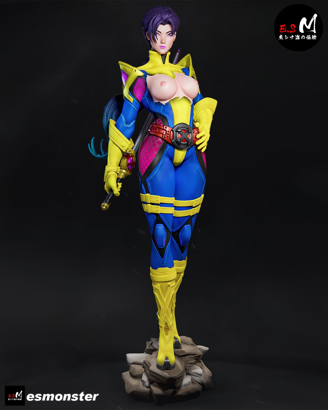 Psylocke (Pose 2) Statue 3D-Printed Kit