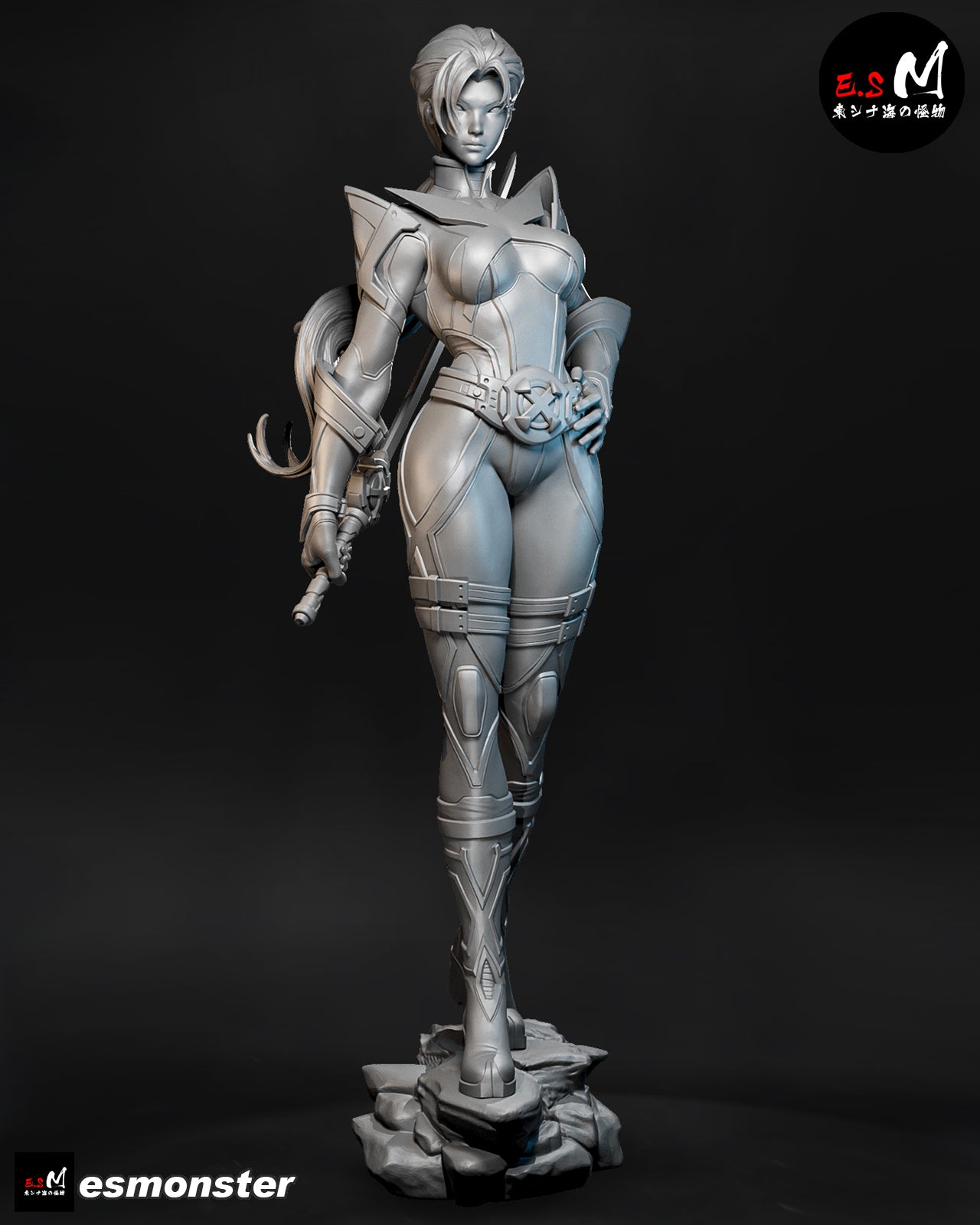 Psylocke (Pose 2) Statue 3D-Printed Kit