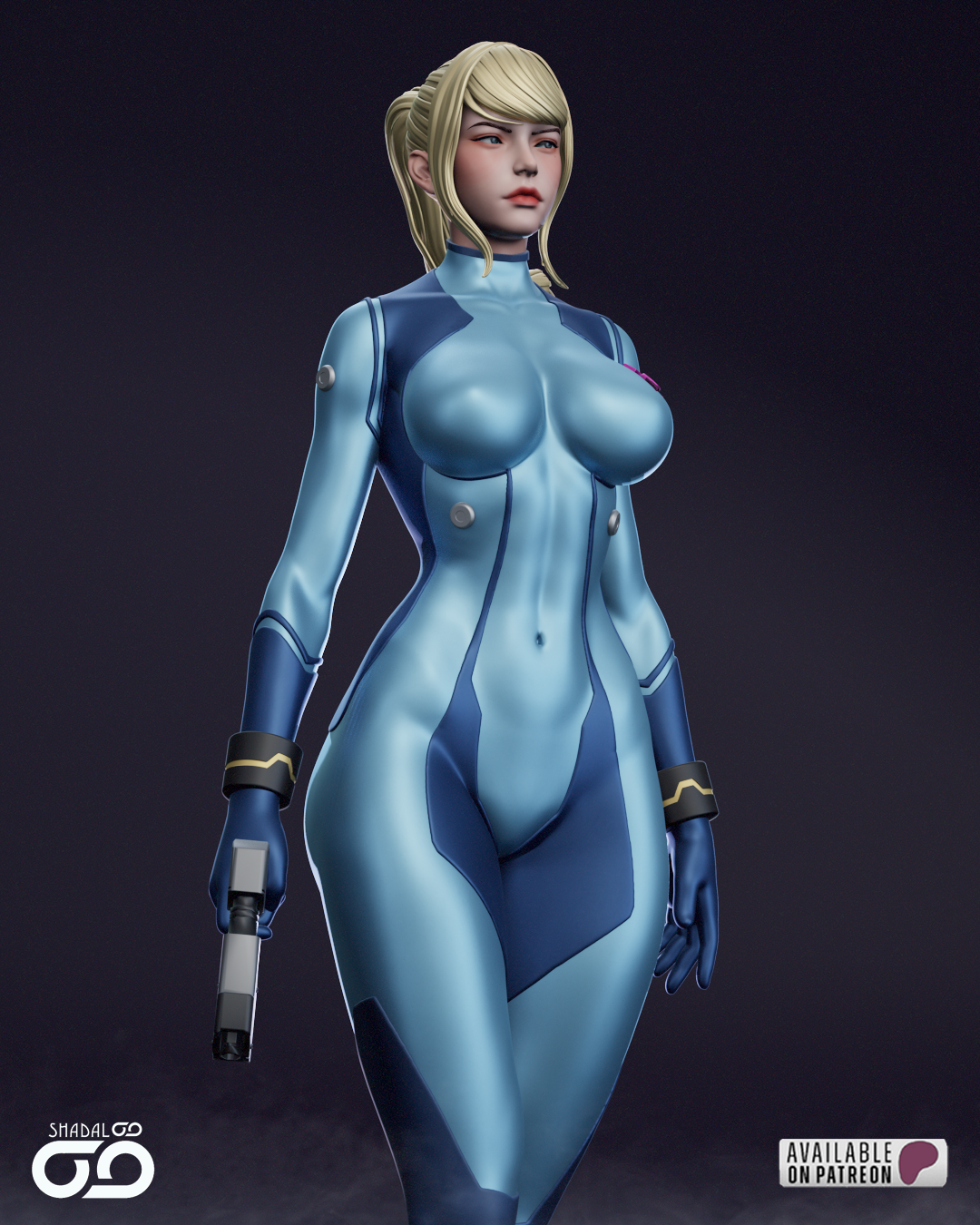 Samus Aran Statue 3D-Printed Kit