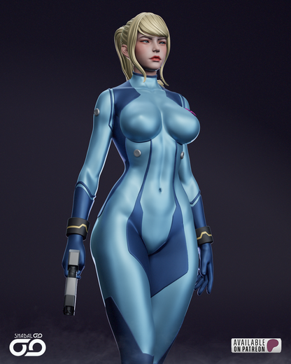 Samus Aran Statue 3D-Printed Kit