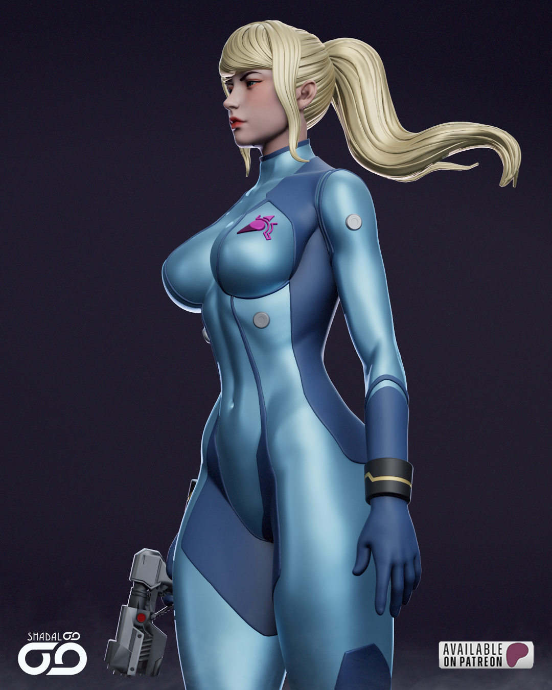 Samus Aran Statue 3D-Printed Kit