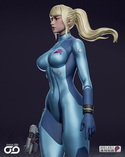 Samus Aran Statue 3D-Printed Kit