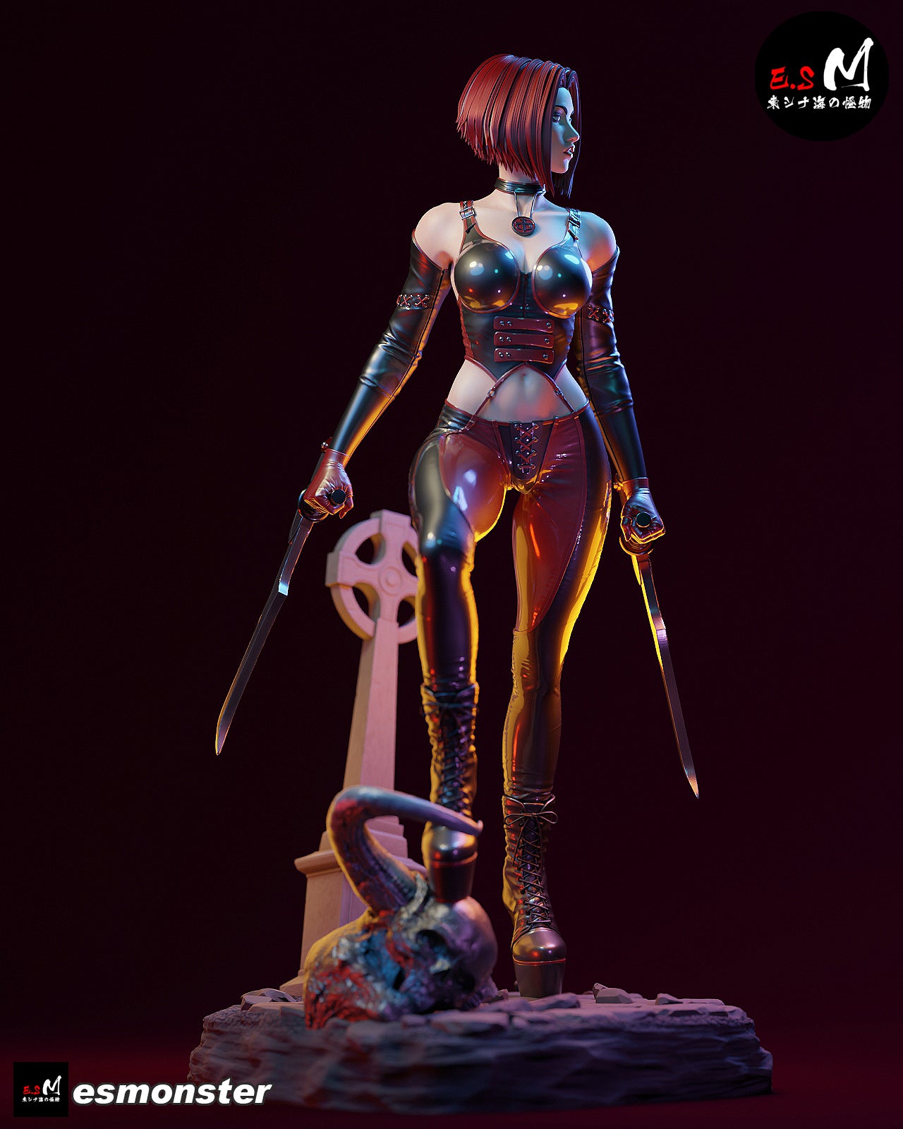 Blood Rayne Statue 3D-Printed Kit