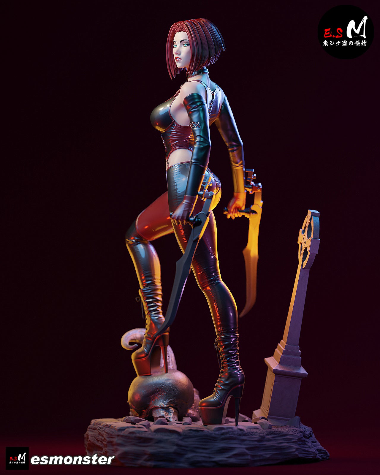 Blood Rayne Statue 3D-Printed Kit