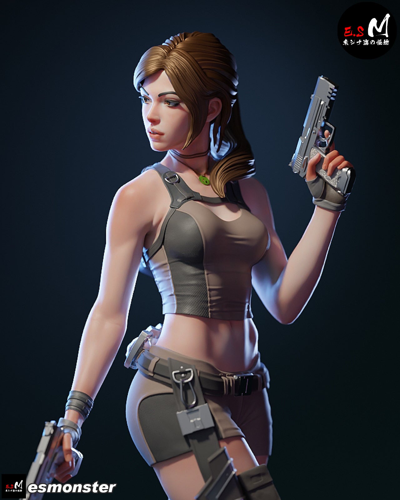 Lara Croft Statue 3D-Printed Kit