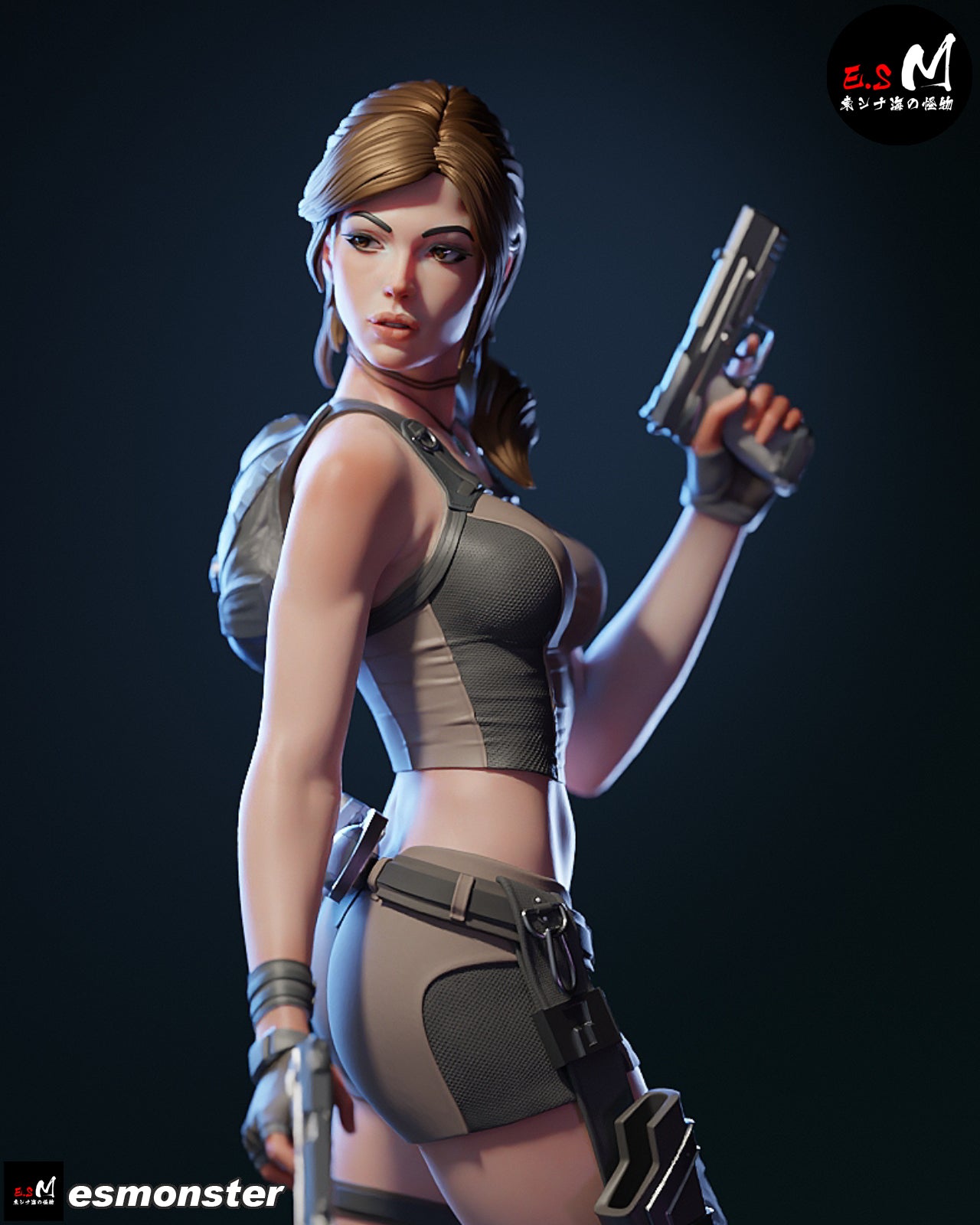 Lara Croft Statue 3D-Printed Kit