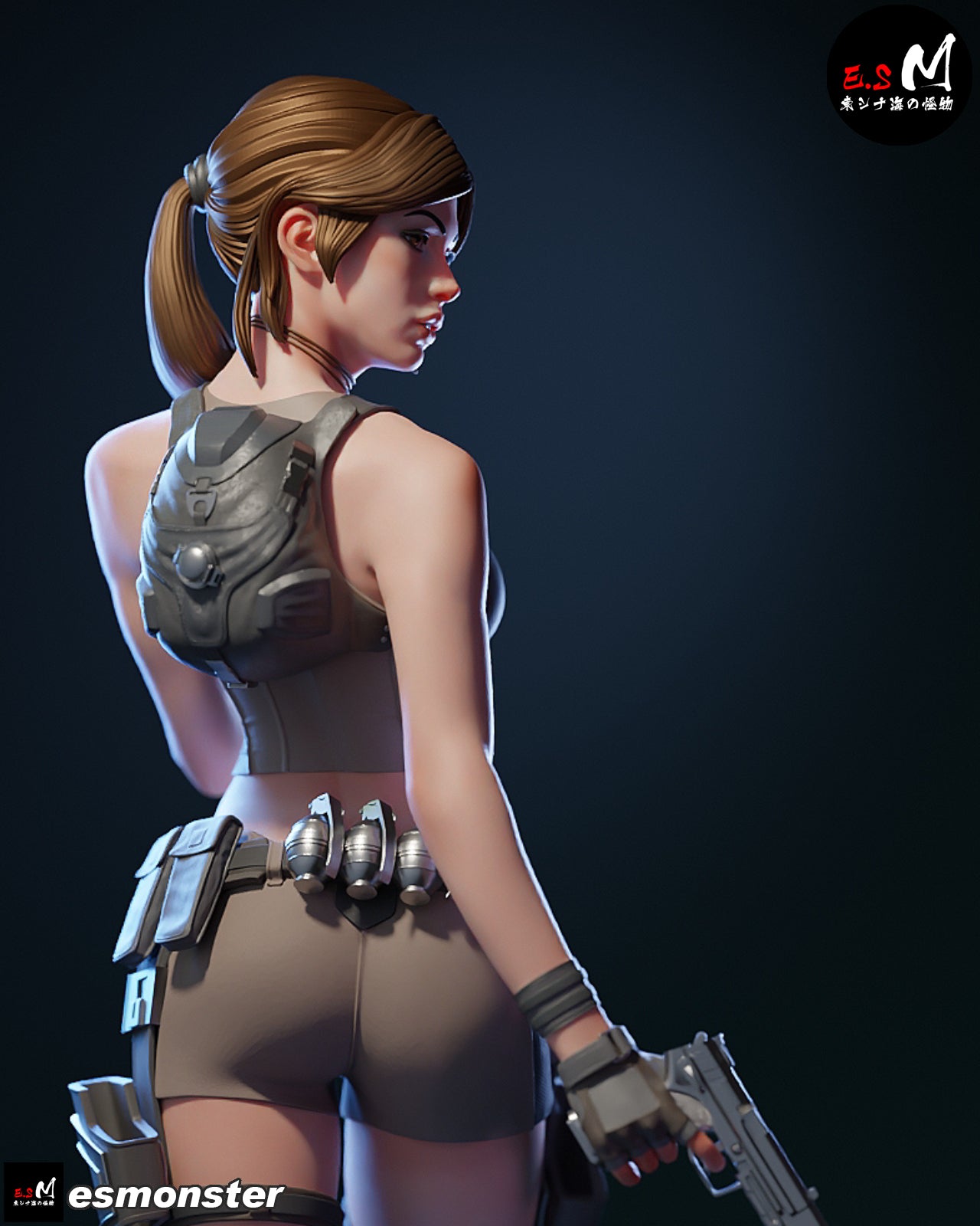 Lara Croft Statue 3D-Printed Kit