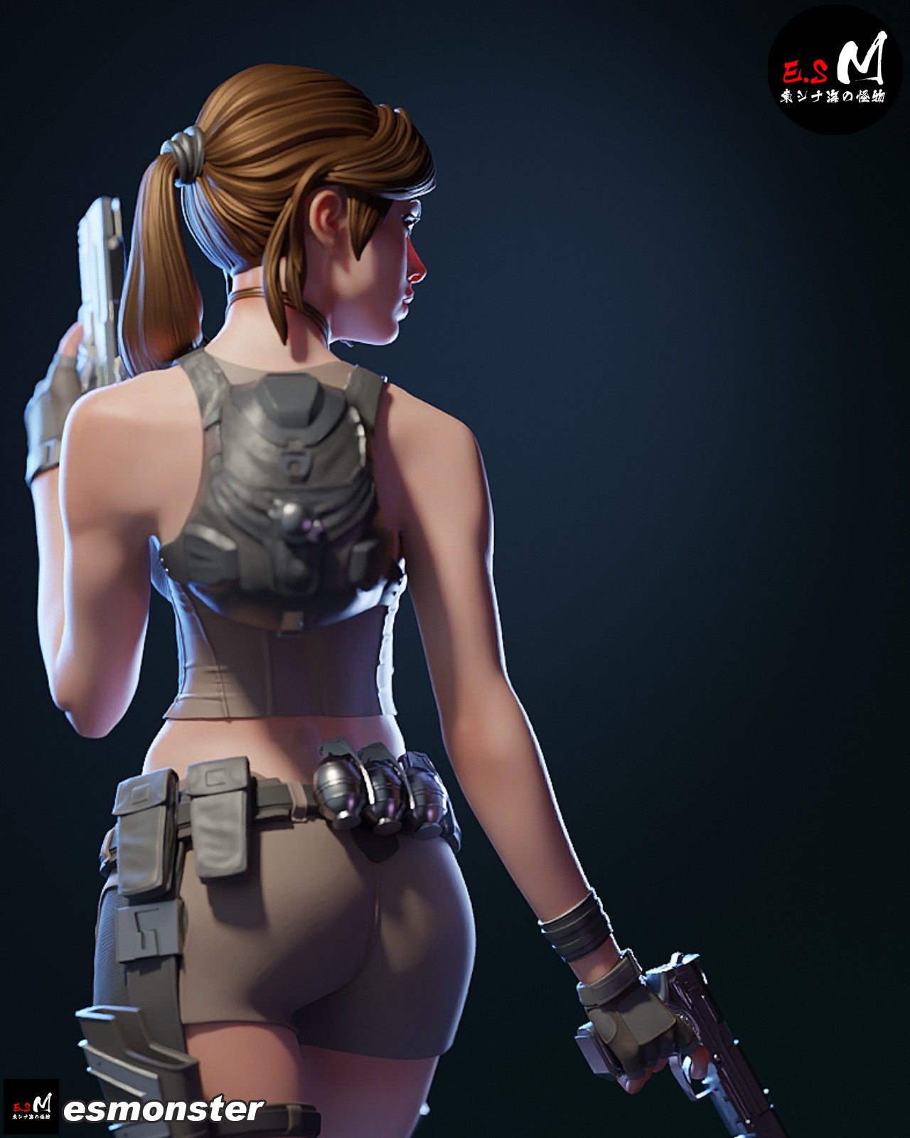 Lara Croft Statue 3D-Printed Kit