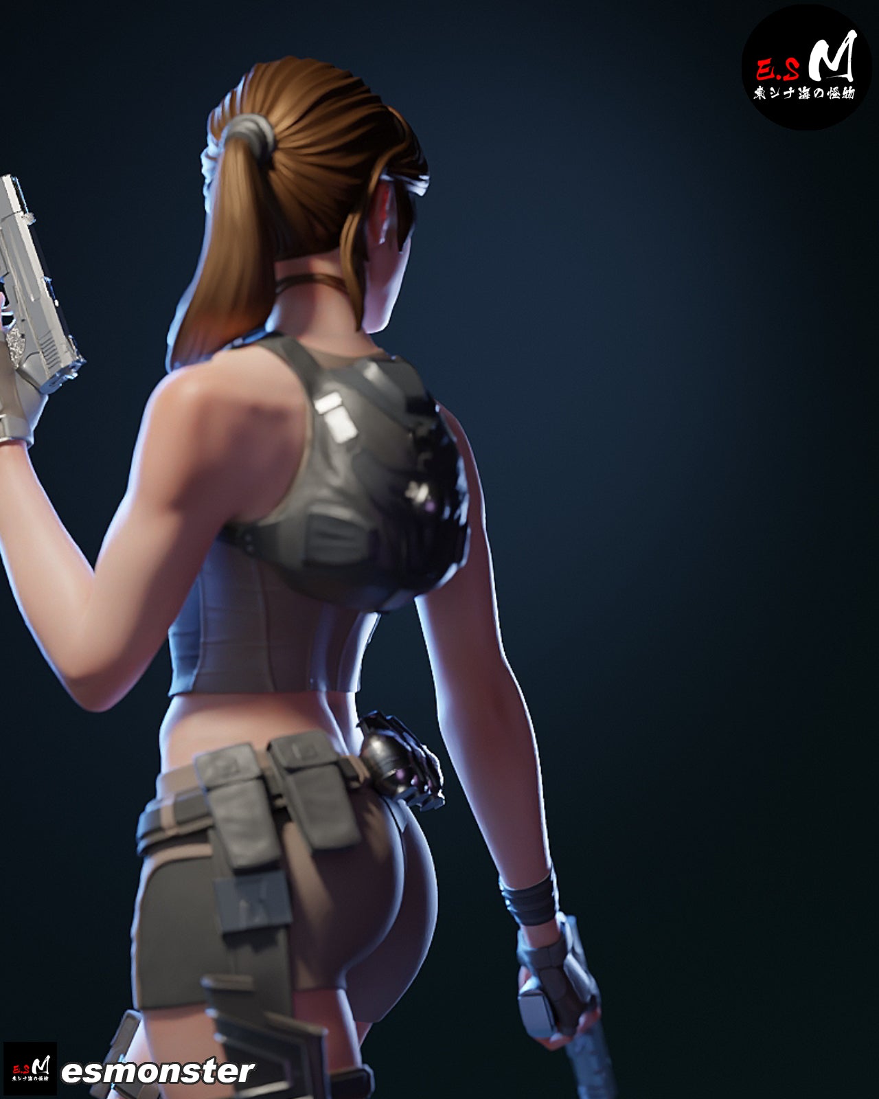 Lara Croft Statue 3D-Printed Kit