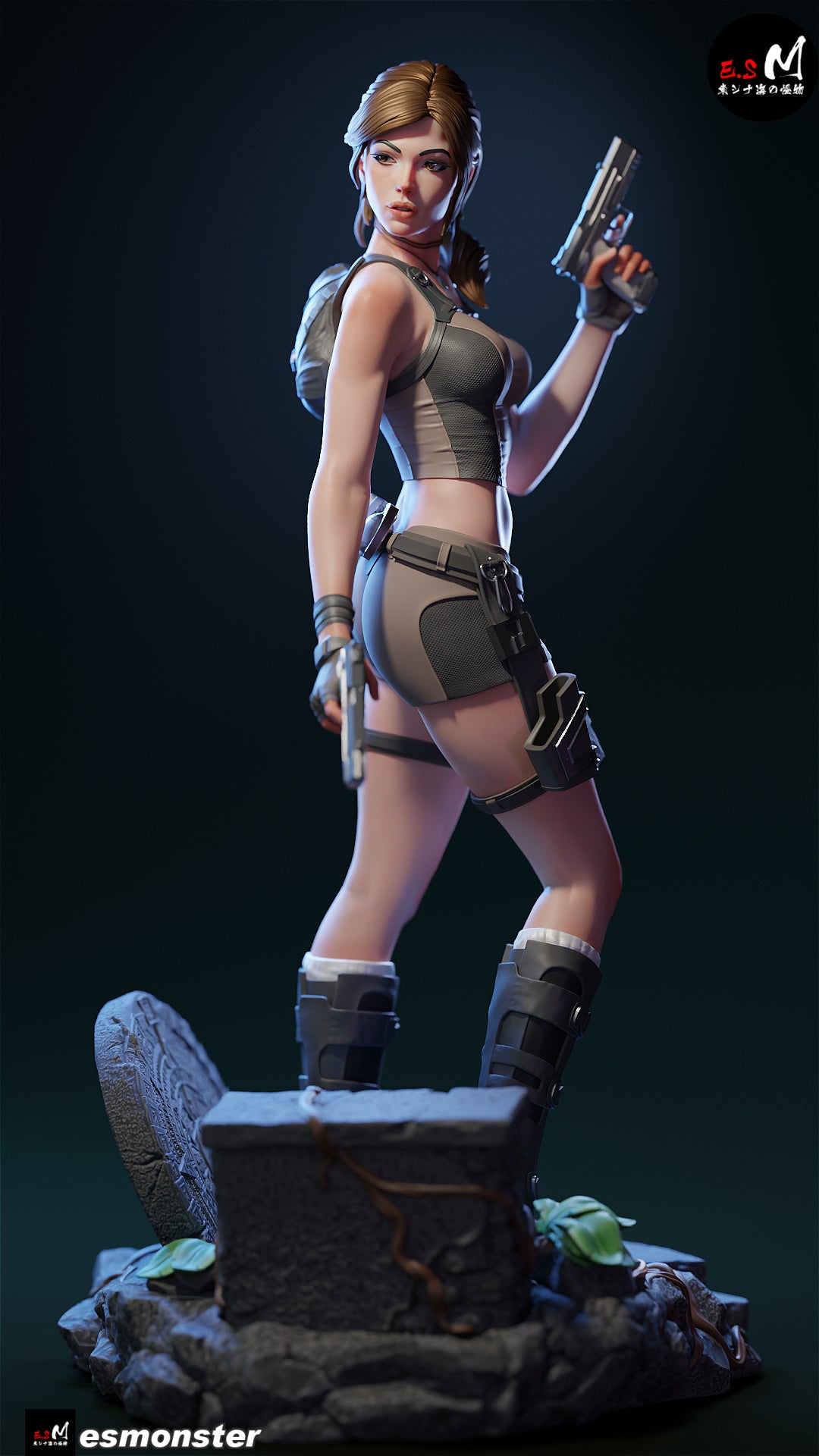Lara Croft Statue 3D-Printed Kit
