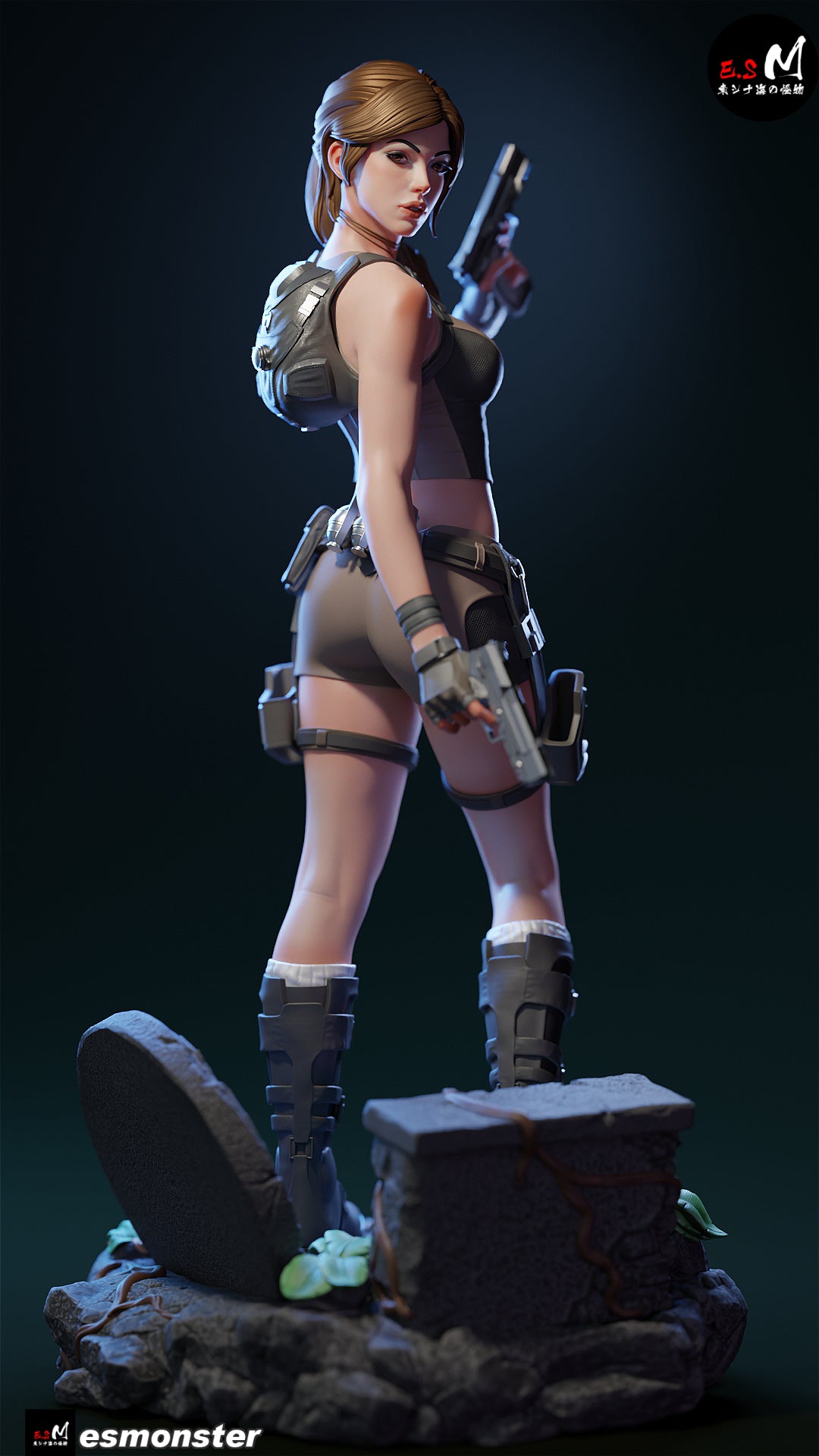 Lara Croft Statue 3D-Printed Kit