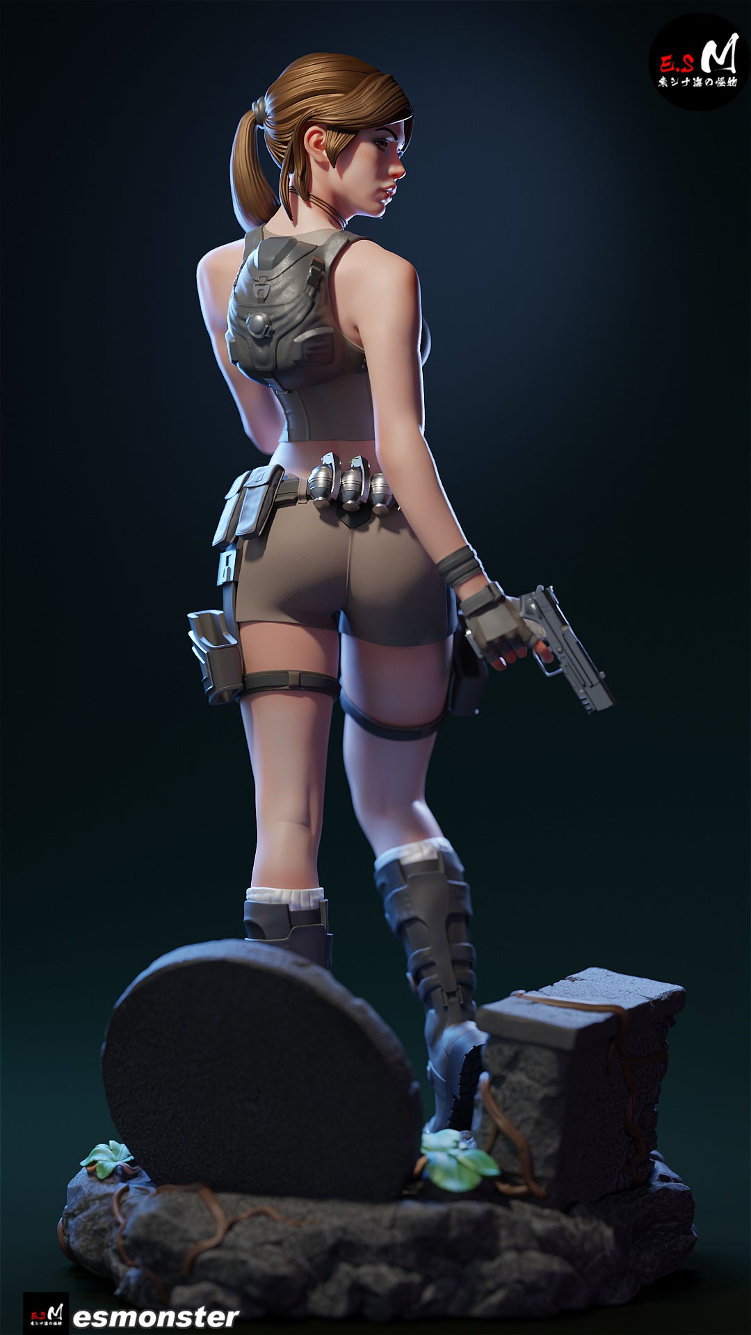 Lara Croft Statue 3D-Printed Kit