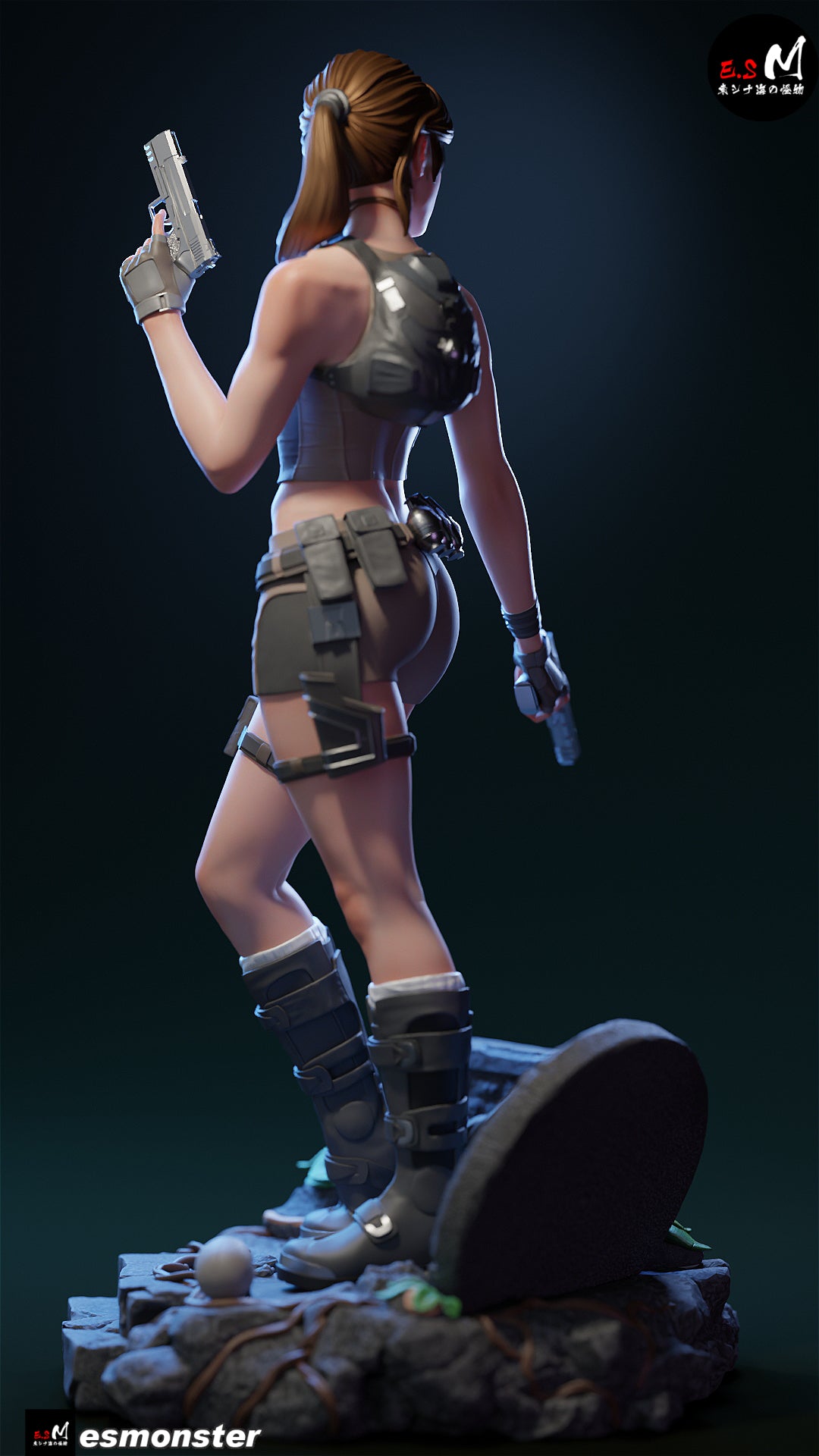 Lara Croft Statue 3D-Printed Kit