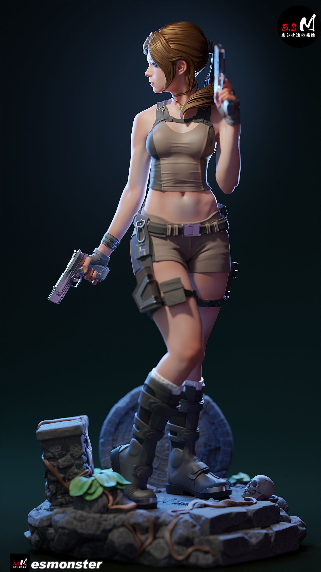 Lara Croft Statue 3D-Printed Kit