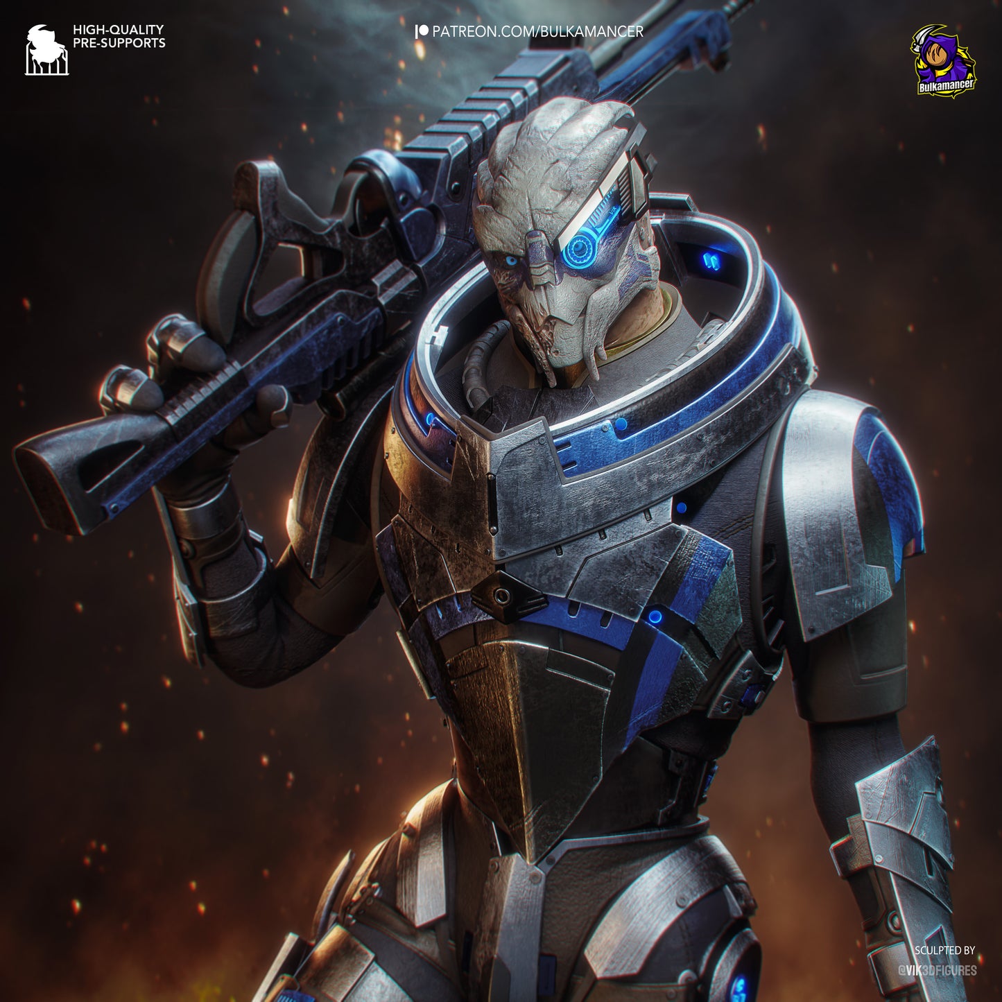 Garrus Statue 3D-Printed Kit