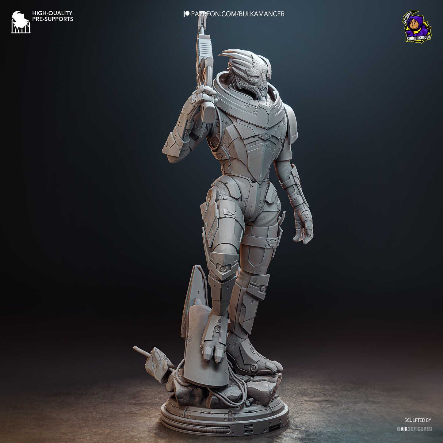 Garrus Statue 3D-Printed Kit