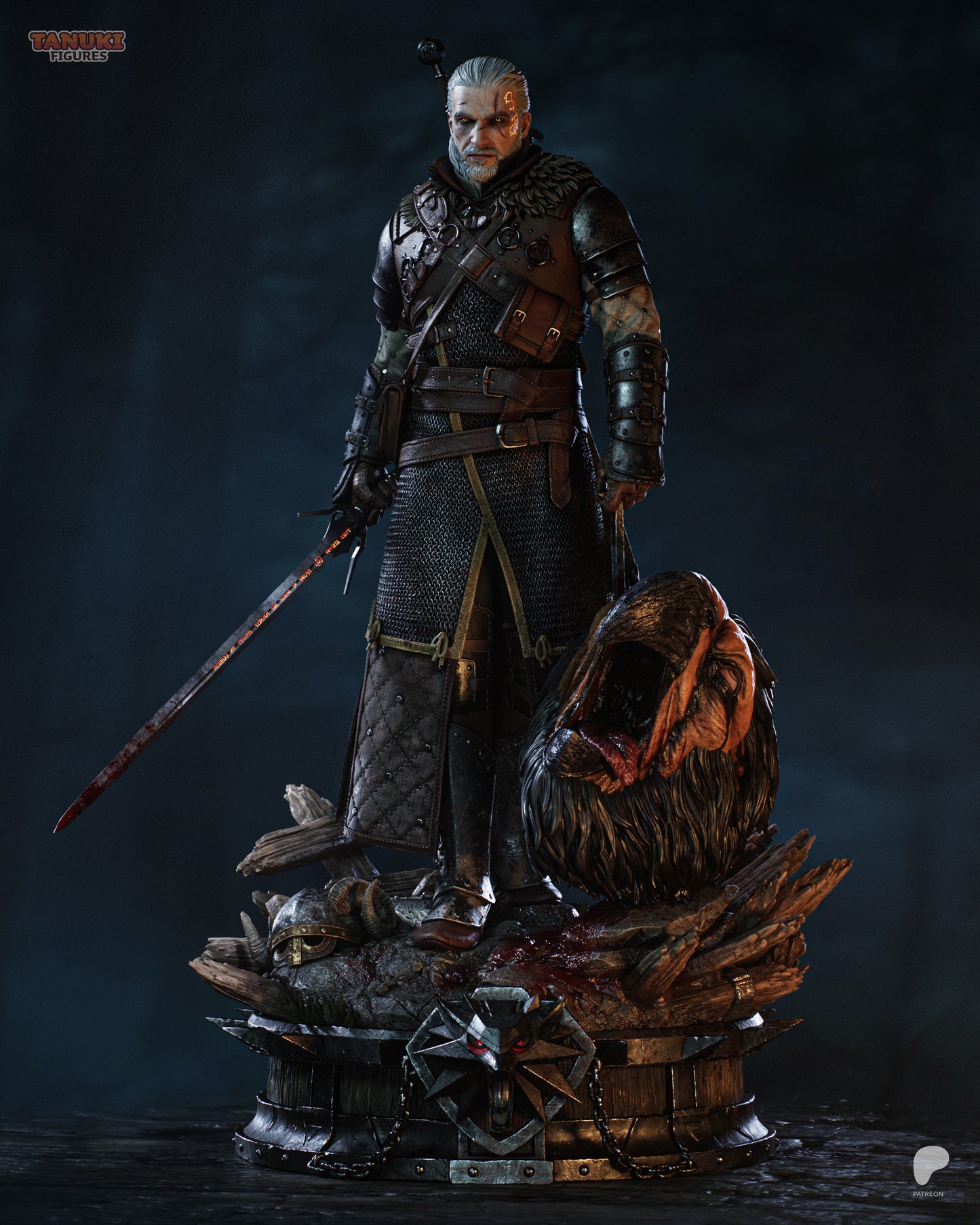 Geralt (The Witcher 3) Statue 3D-Printed Kit