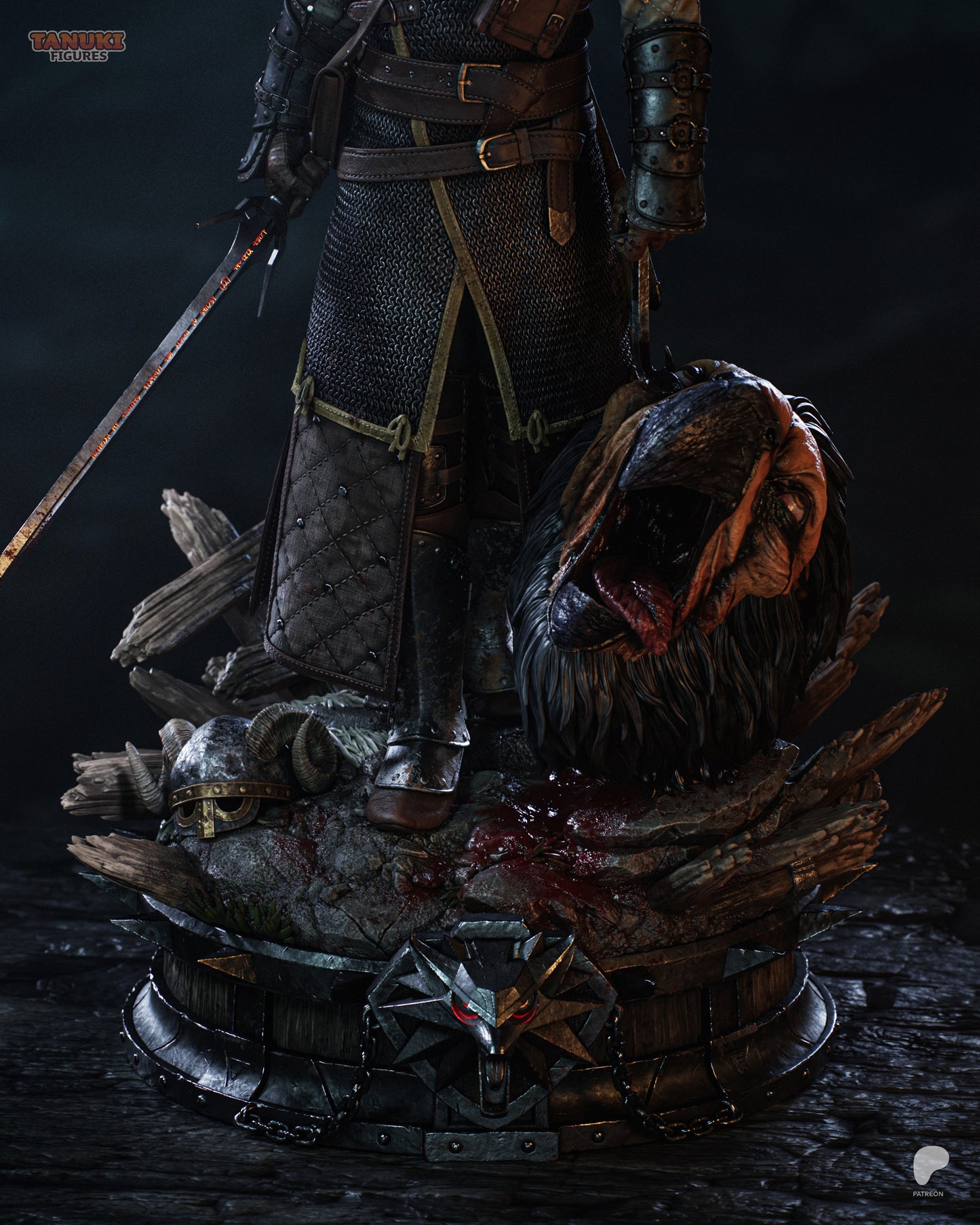 Geralt (The Witcher 3) Statue 3D-Printed Kit