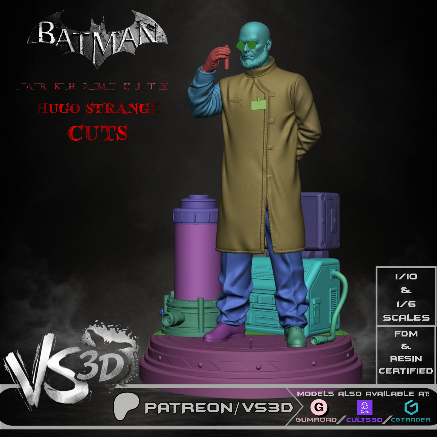 Hugo Strange Statue 3D-Printed Kit