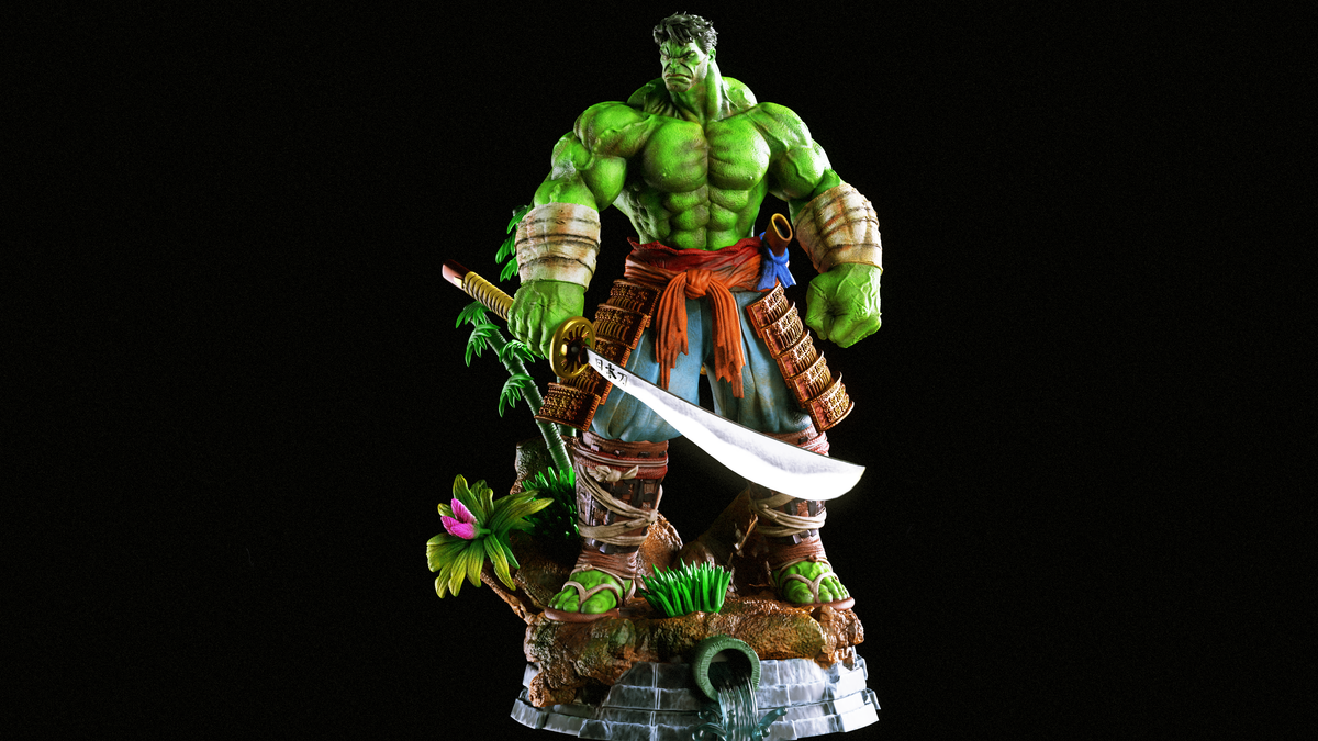 Samurai Hulk Statue 3D-Printed Kit