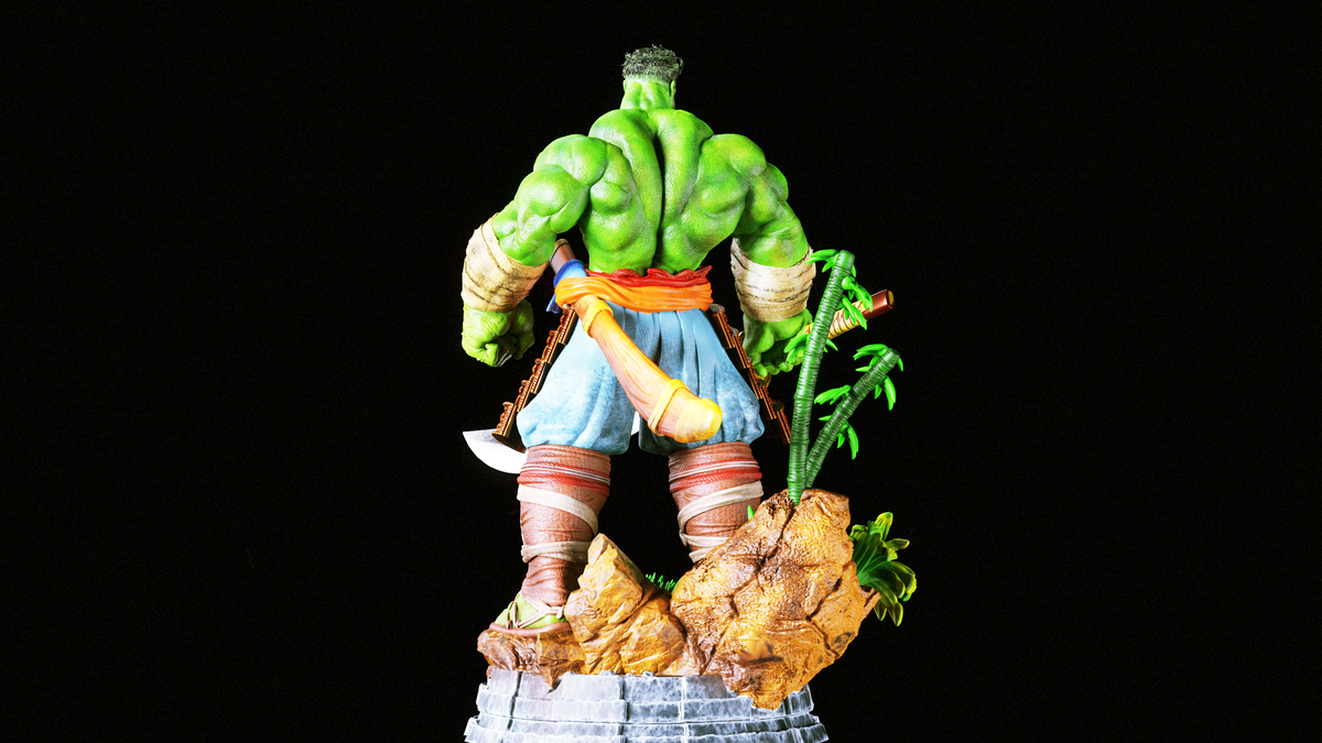 Samurai Hulk Statue 3D-Printed Kit
