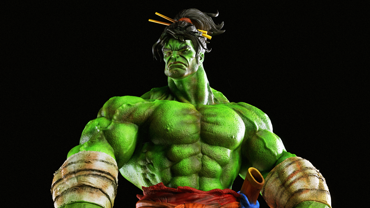 Samurai Hulk Statue 3D-Printed Kit