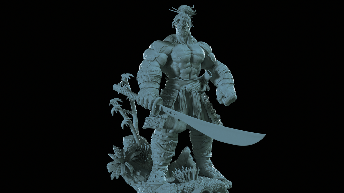 Samurai Hulk Statue 3D-Printed Kit