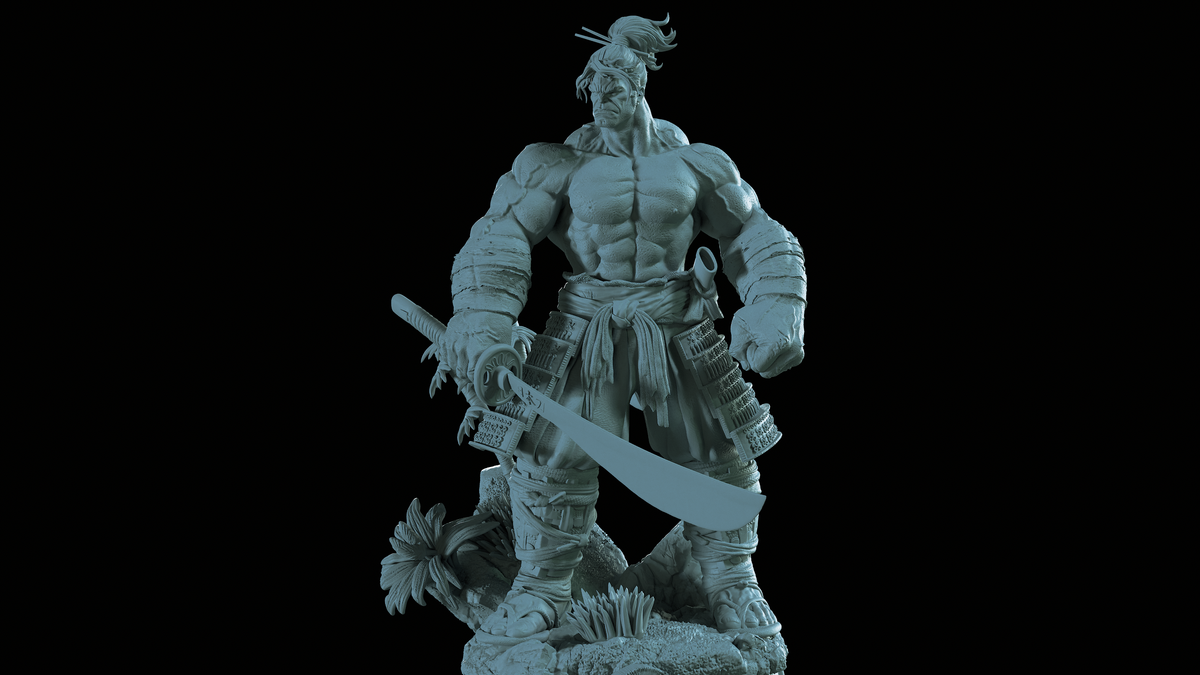 Samurai Hulk Statue 3D-Printed Kit