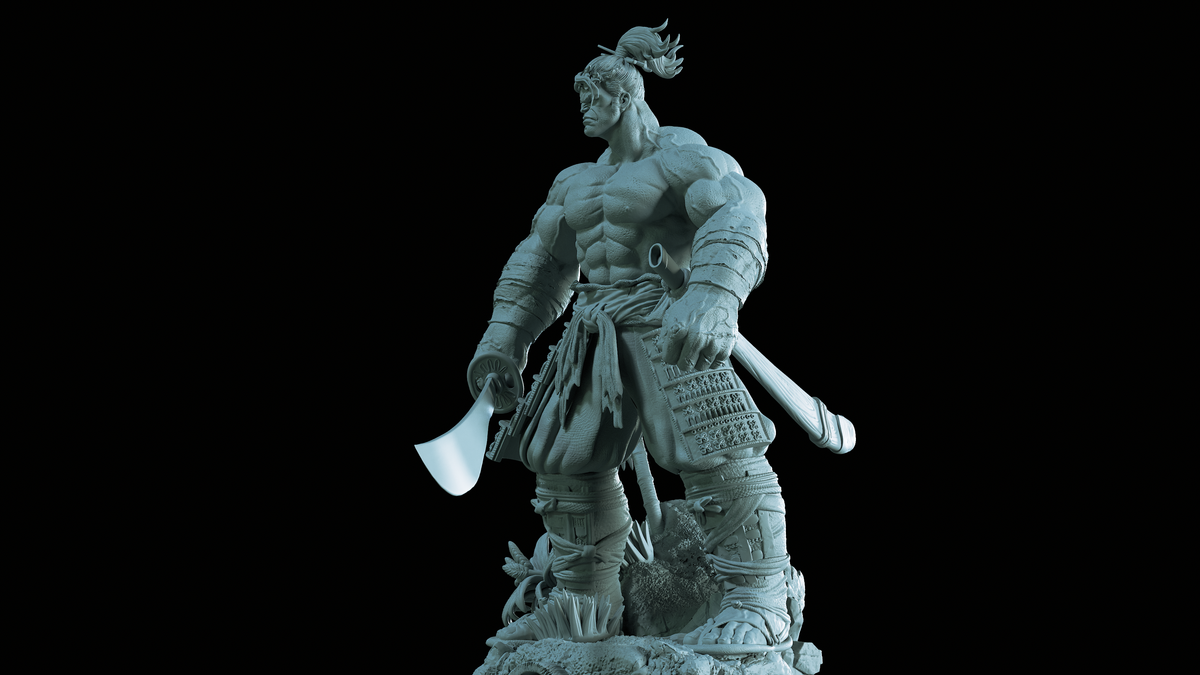 Samurai Hulk Statue 3D-Printed Kit