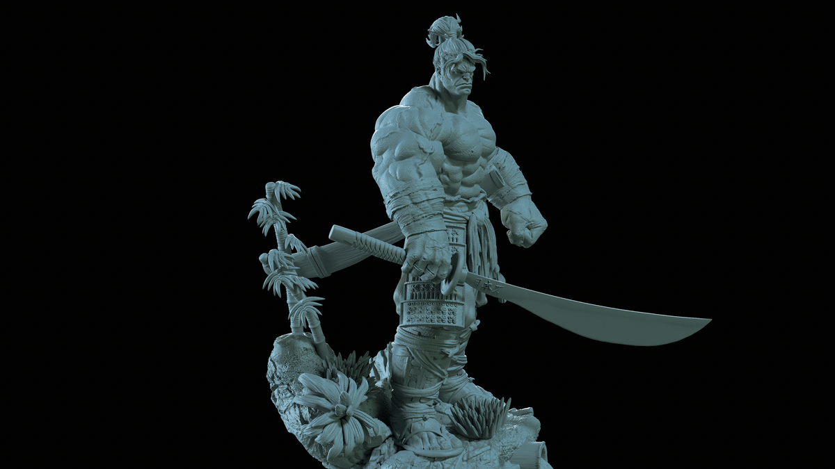 Samurai Hulk Statue 3D-Printed Kit