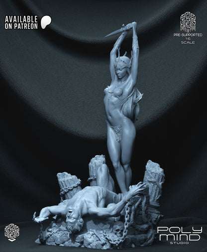 Sorceress Queen Statue 3D-Printed Kit