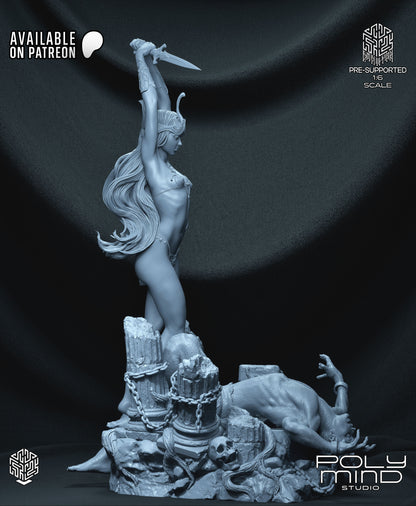 Sorceress Queen Statue 3D-Printed Kit