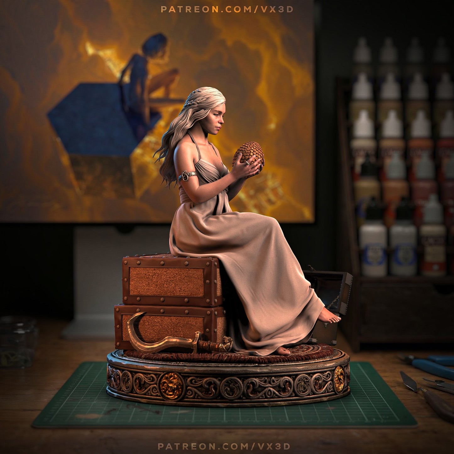 Daenerys Statue 3D-Printed Kit
