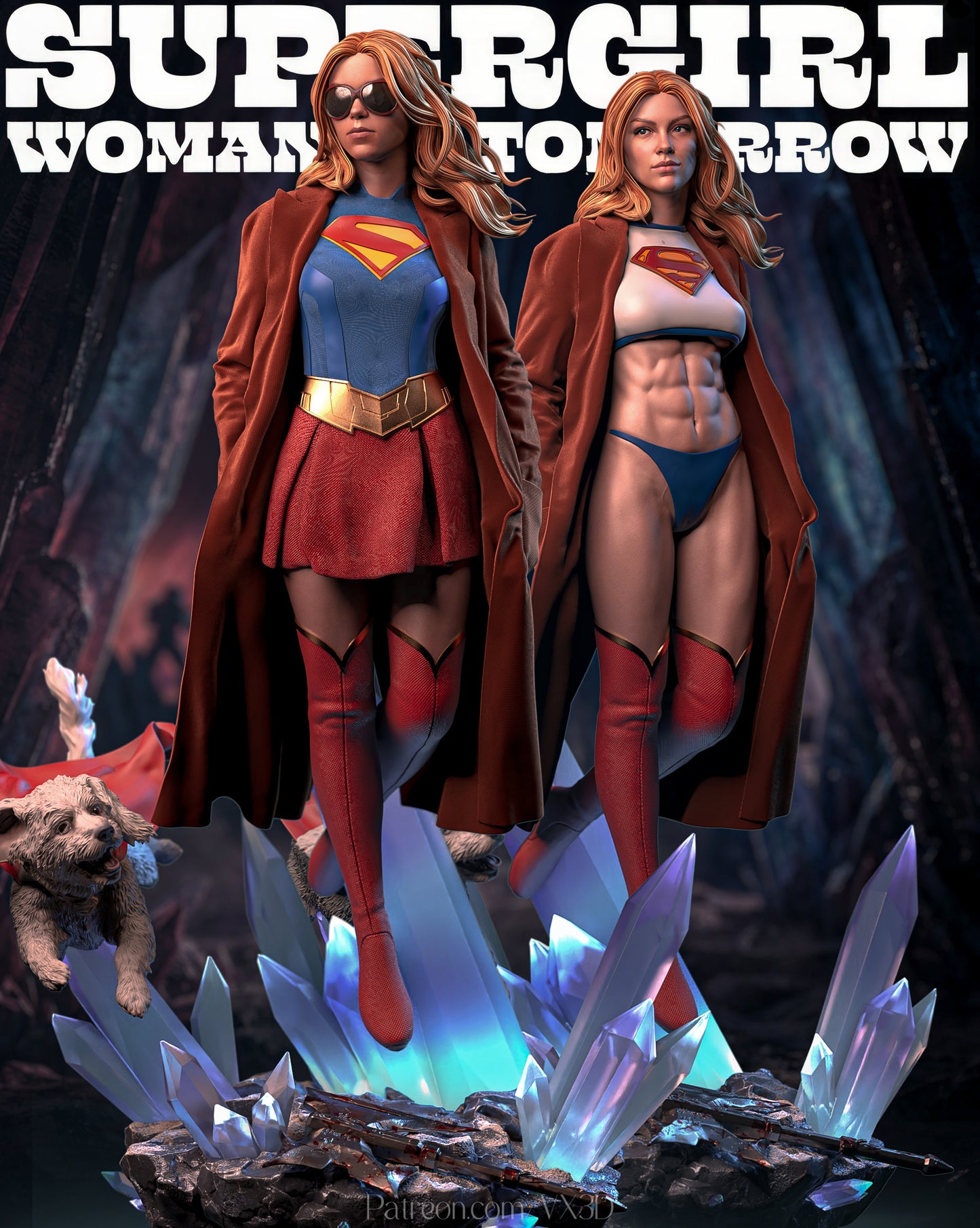 Supergirl Statue 3D-Printed Kit