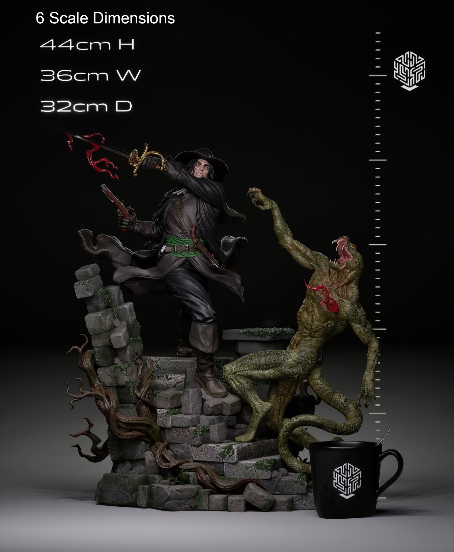 Solomon Kane Statue 3D-Printed Kit