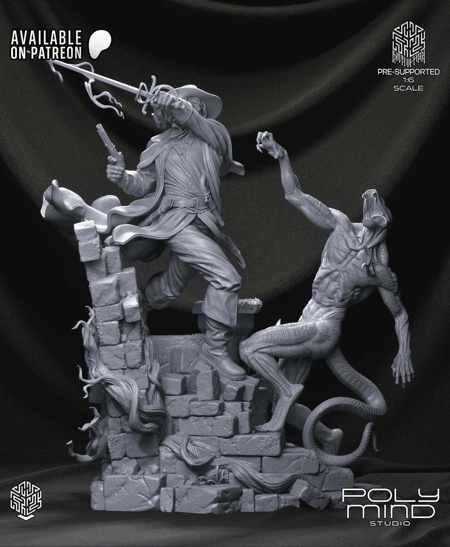 Solomon Kane Statue 3D-Printed Kit