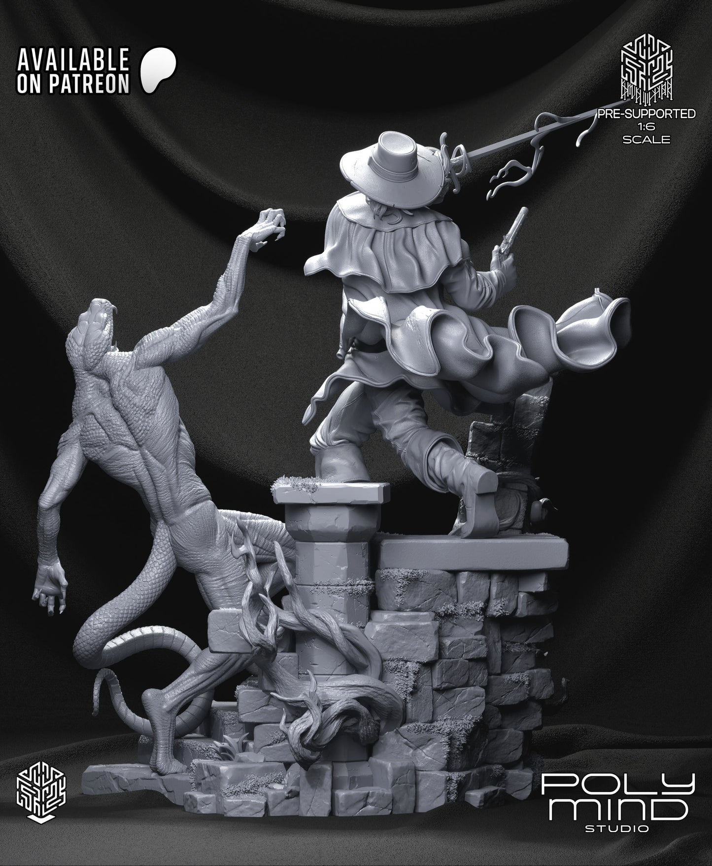 Solomon Kane Statue 3D-Printed Kit