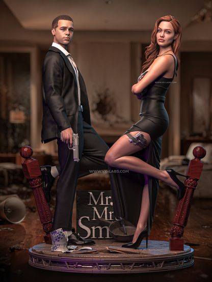Mr. And Mrs. Smith Statue 3D-Printed Kit