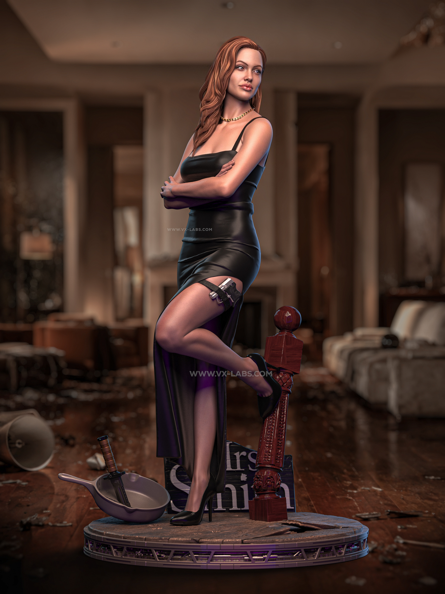Mr. And Mrs. Smith Statue 3D-Printed Kit