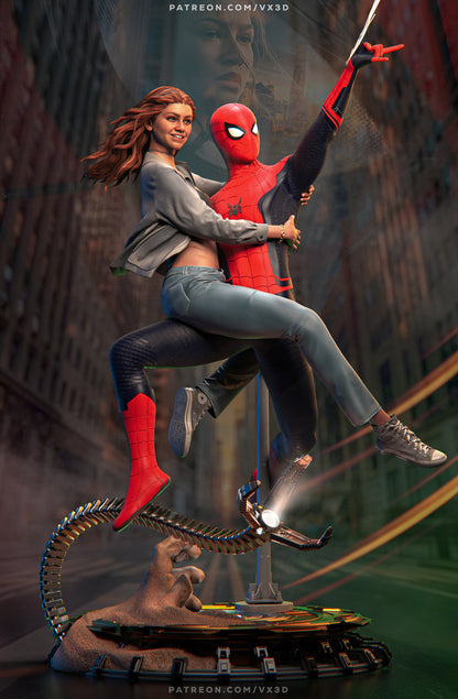 Spiderman And MJ Statue 3D-Printed Kit