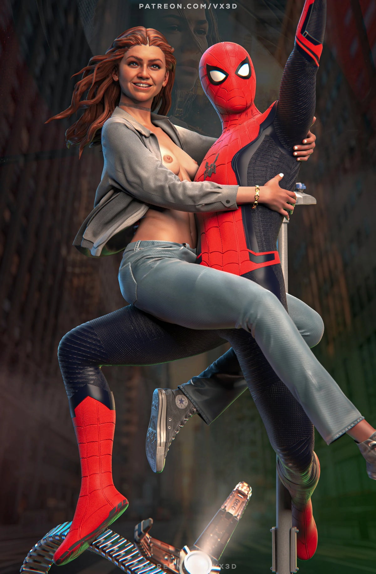 Spiderman And MJ Statue 3D-Printed Kit