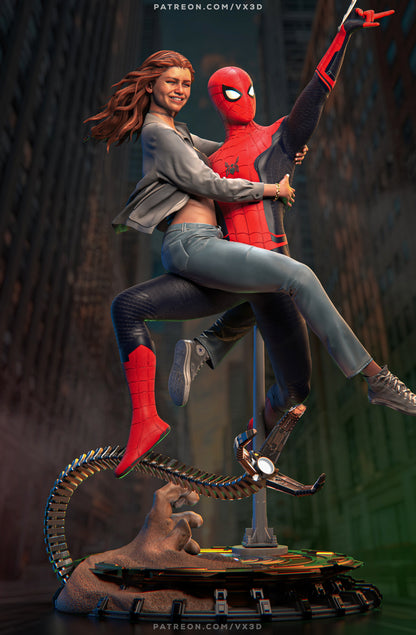 Spiderman And MJ Statue 3D-Printed Kit