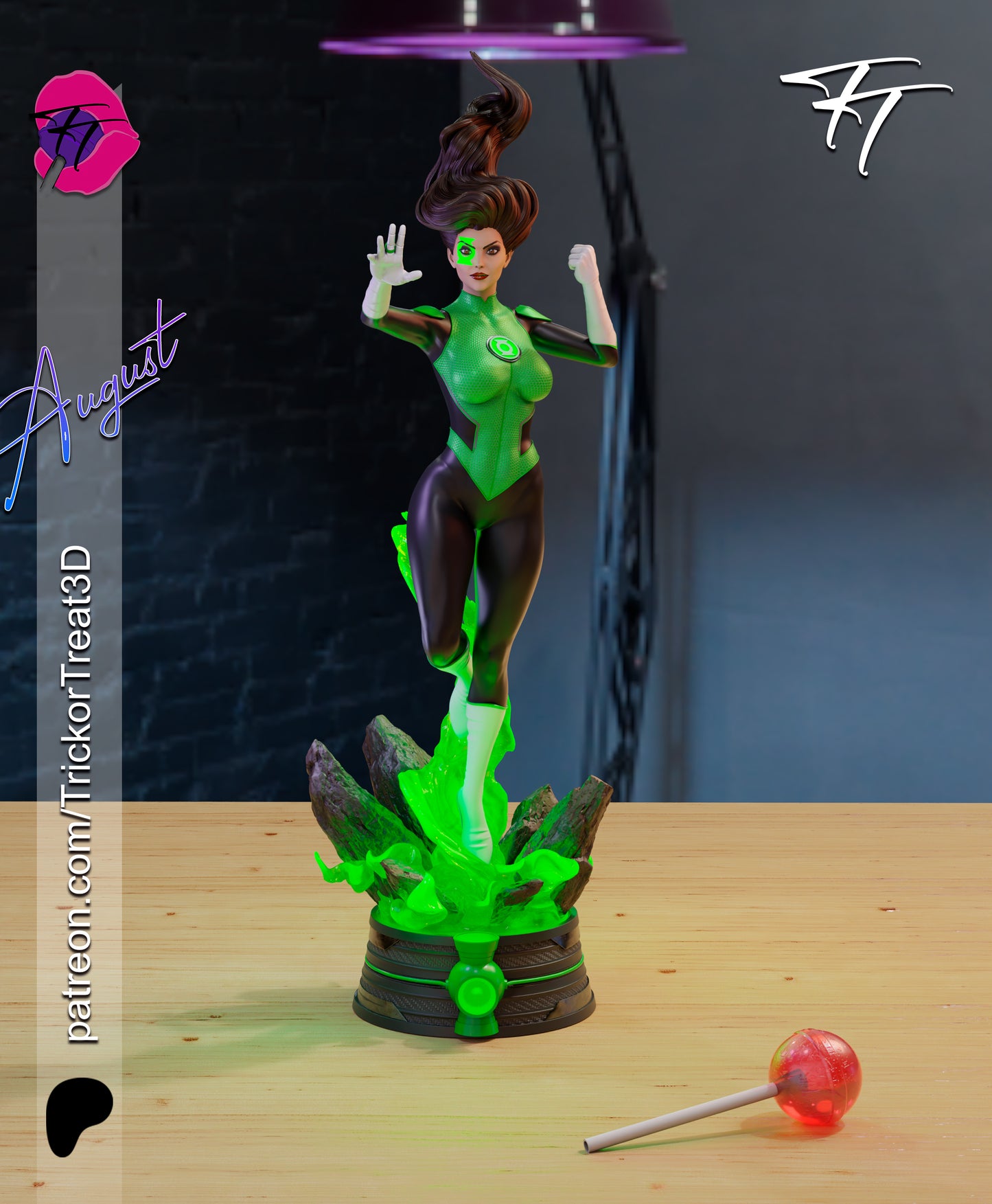 Jessica Cruz Green/ Yellow Lantern Statue 3D-Printed Kit