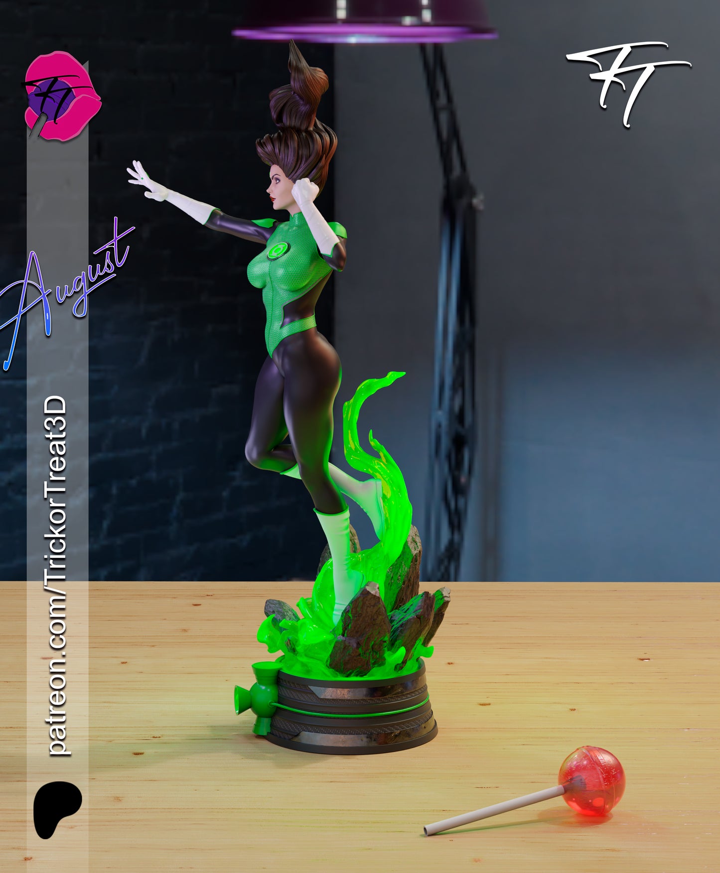 Jessica Cruz Green/ Yellow Lantern Statue 3D-Printed Kit